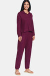 Zivame 2 Mile Fashion Knit Cotton Loungewear Set - Plum Caspia — thumbnail 2